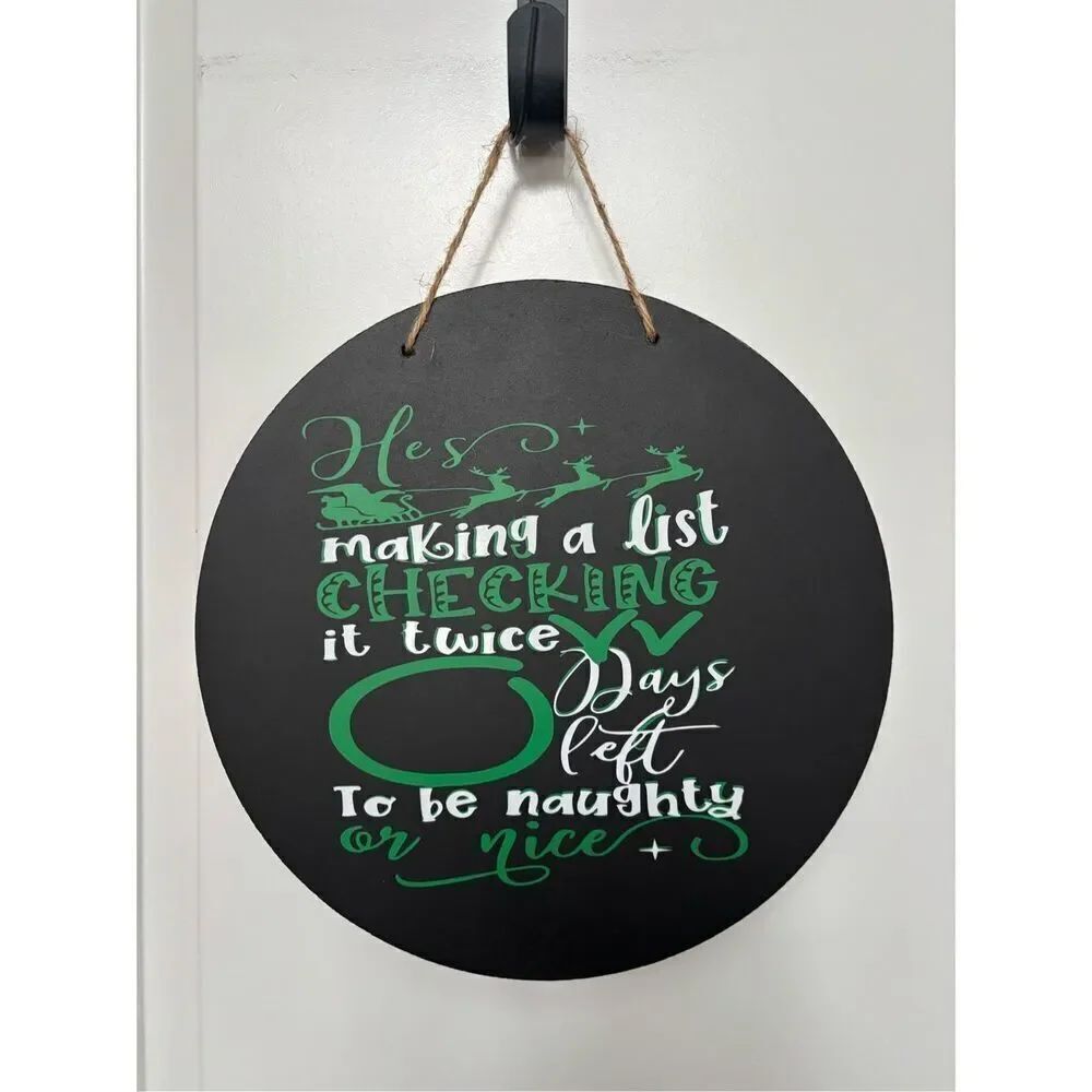 Chalkboard Santa and sleigh countdown to christmas